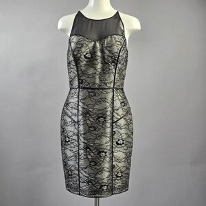 Aiden Black and Silver Lace Mini Dress (Rack8)